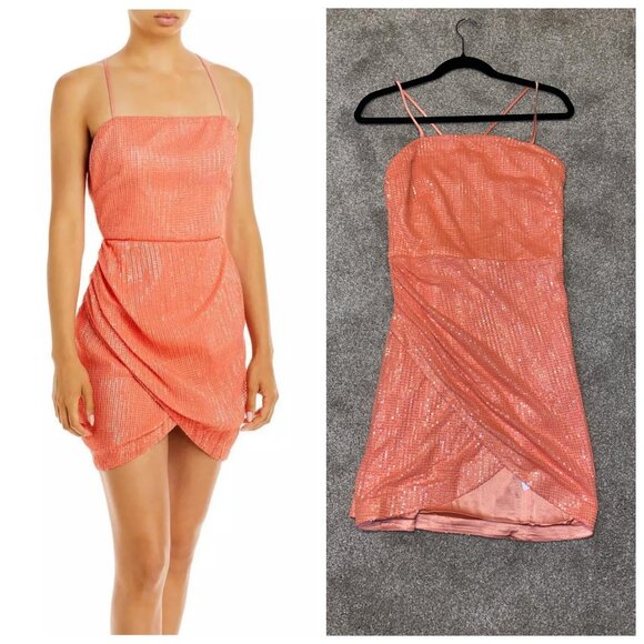 Ramy Brook Dresses & Skirts - Ramy Brook Womens Richie Orange Sequined Cocktail and Party Dress